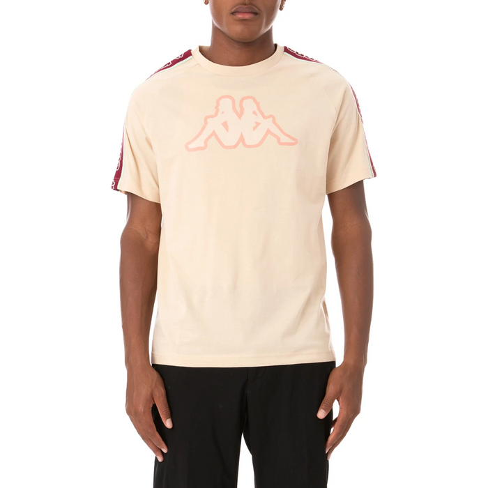 Il Polering Direkte Kappa Men's Logo Tape Avirec 2 T Shirt - Beige — Just For Sports