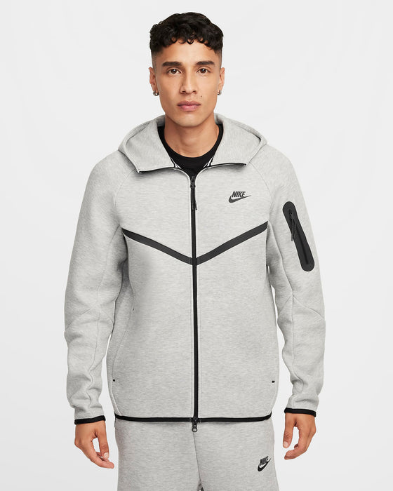 Nike Men's Tech Fleece Windrunner Full-Zip Jacket - Dark Grey Heather / Black - Just For Sports