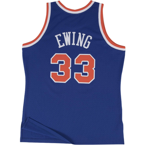 Mitchell & Ness Men's Swingman New York Knicks Road 1991-92 Patrick Ewing 33 Jersey - Blue / Orange Just For Sports