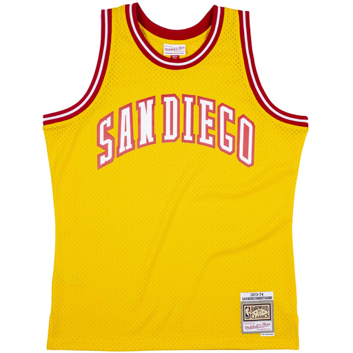 Mitchell & Ness Men's Swingman San Diego Conquistadors ABA 1973-74 Jersey - Yelow / Red Just For Sports