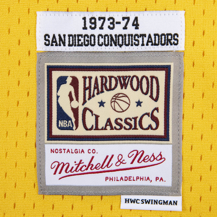 Mitchell & Ness Men's Swingman San Diego Conquistadors ABA 1973-74 Jersey - Yelow / Red Just For Sports