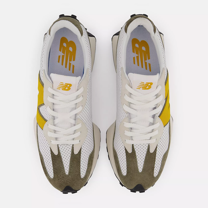 New Balance Men's 327 Shoes - White / Varsity Gold Just For Sports
