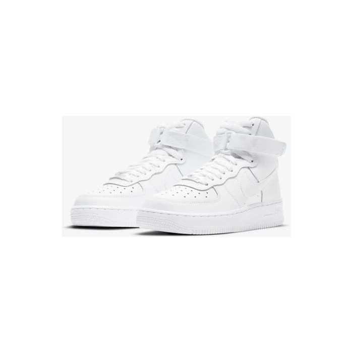 Nike Kid's Air Force 1 High LE Shoes - All White Just For Sports