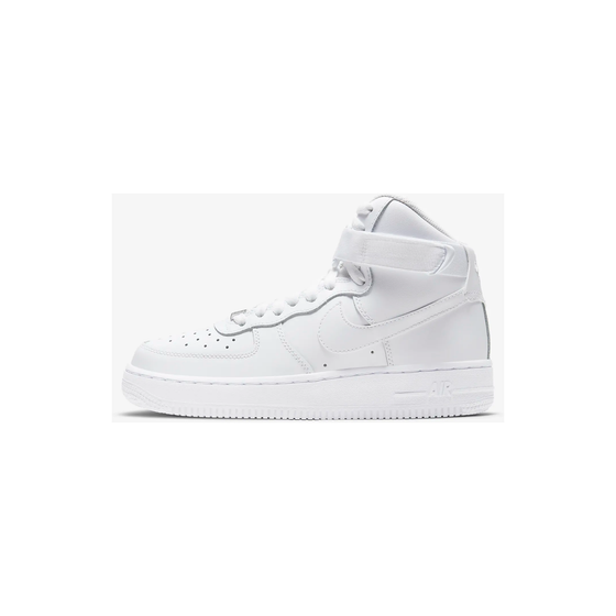 Nike Kid's Air Force 1 High LE Shoes - All White Just For Sports