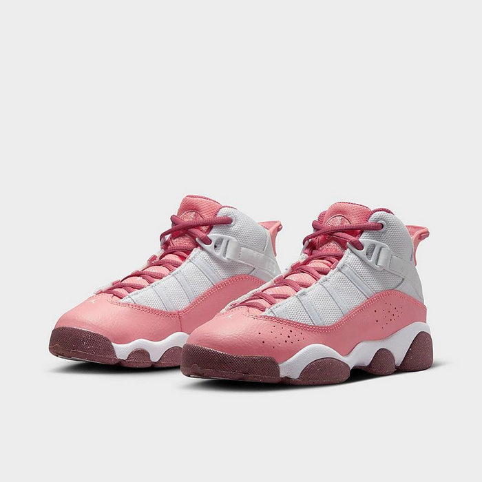 Nike Kid's Air Jordan 6 Rings Shoes - Coral Chalk / Desert Berry / White Just For Sports
