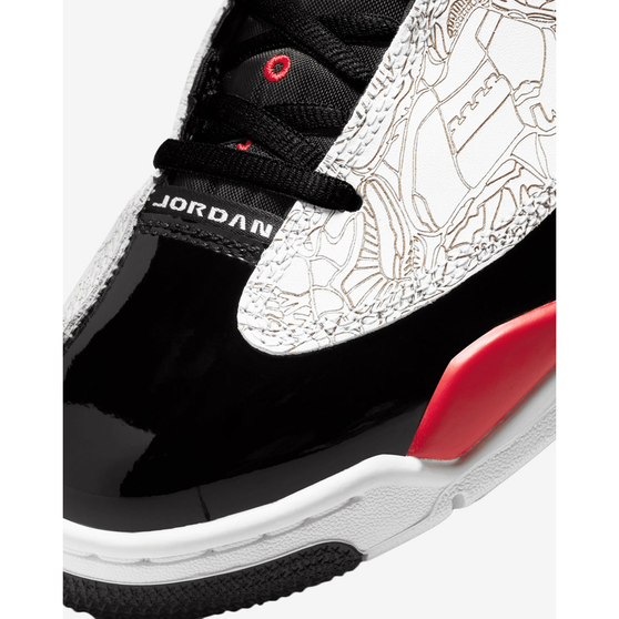 Nike Kid's Air Jordan Dub Zero Shoes - White / Fire Red / Black Just For Sports