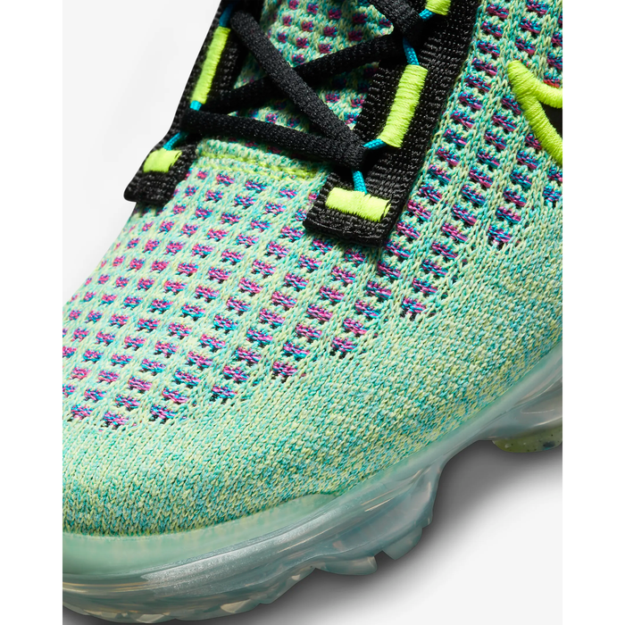 Nike Kid's Air VaporMax 2021 Flyknit Next Nature Shoes - Volt / Photo Blue / Metallic Silver / Black Just For Sports