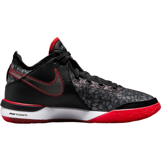 Lebron black and top red shoes