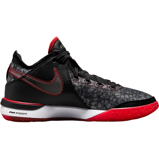 Lebron red sales and black shoes