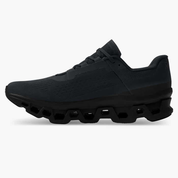 On Running Men's Cloudmonster Shoes - All Black Just For Sports
