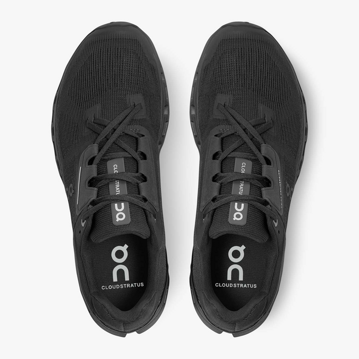 On Running Men's Cloudstratrus Shoes - All Black Just For Sports