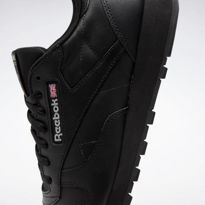 Reebok Men's Classic Leather Shoes - Core Black / Pure Grey 5 Just For Sports