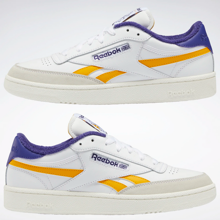 Reebok Men s Club C Revenge Shoes Cloud White Collegiate Gold Bold Purple