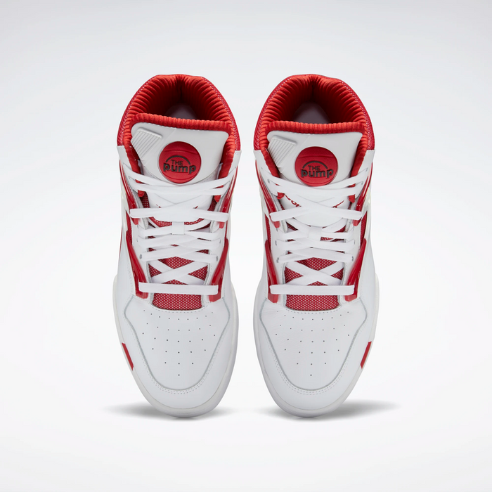 White and sales red reebok pumps
