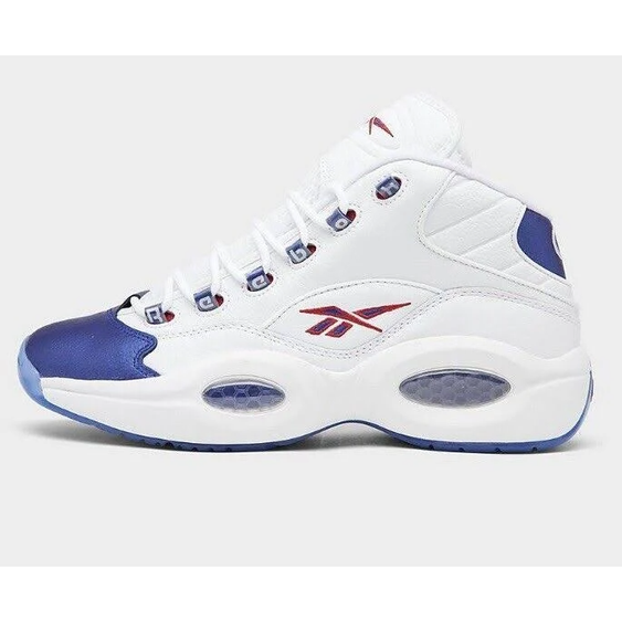 Reebok Men's Question Mid Basketball Shoes - White / Blue Just For Sports