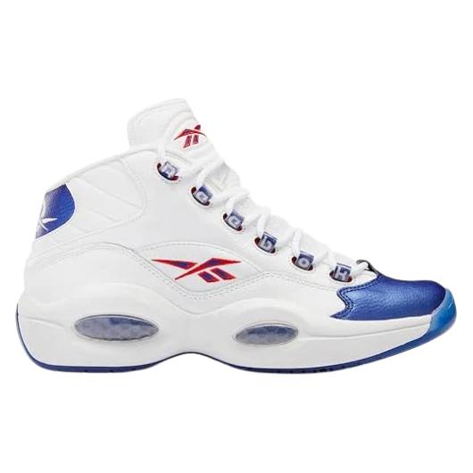 Reebok Men's Question Mid Basketball Shoes - White / Blue — Just For Sports