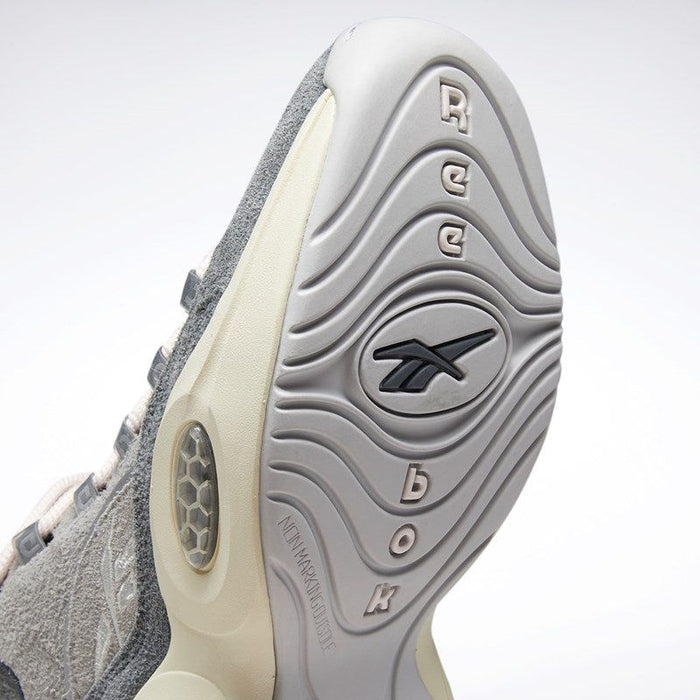 Reebok Men's Question Mid Suede Shoes Grey Steel Chalk White