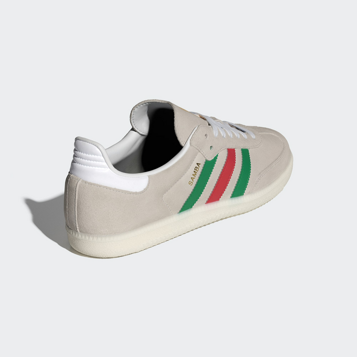 Adidas Men's Samba OG Shoes - Crystal White / Green / Better Scarlet Just For Sports Adidas Men's Samba OG Shoes - Crystal White / Green / Better Scarlet Just For Sports