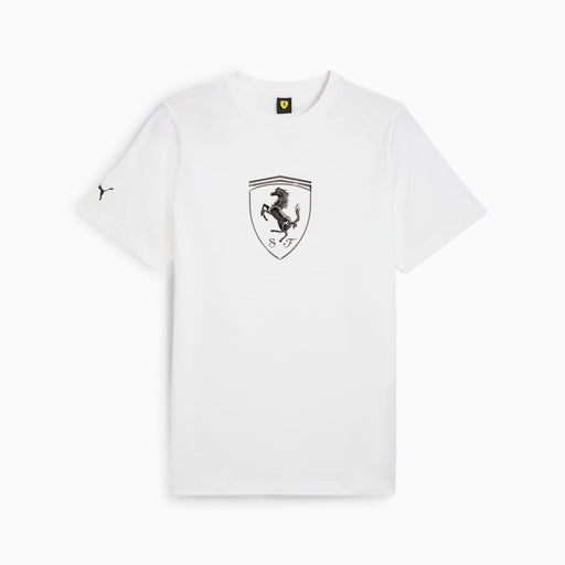 Puma Men's Ferrari Race Tonal Big Shield Tee Apparel - Puma White - Just For Sports