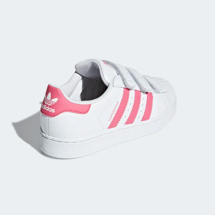 Adidas Kids' Superstar Shoes - Cloud White / Real Pink Just For Sports Adidas Kids' Superstar Shoes - Cloud White / Real Pink Just For Sports