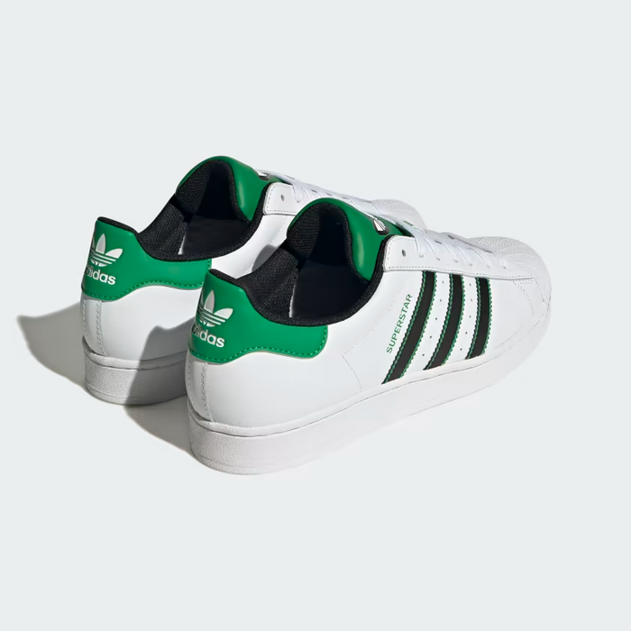Adidas Men's Superstar Shoes - Cloud White / Core Black / Green