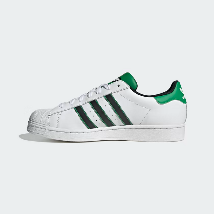 Adidas Men's Superstar Shoes - Cloud White / Core Black / Green