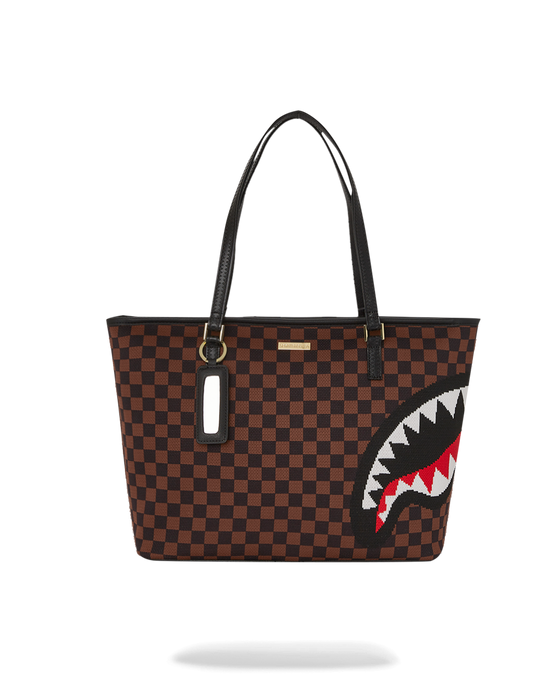 Sprayground KYOTOKNIT Sharks in Paris Tote - Brown / Red