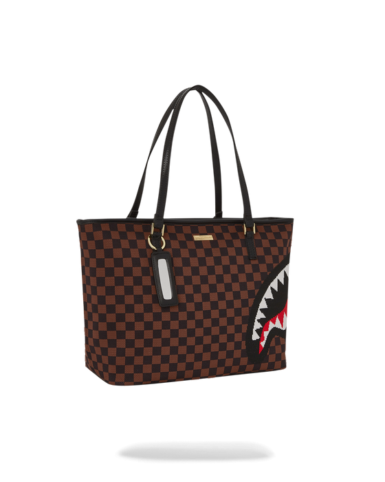 Sprayground KYOTOKNIT Sharks in Paris Tote - Brown / Red