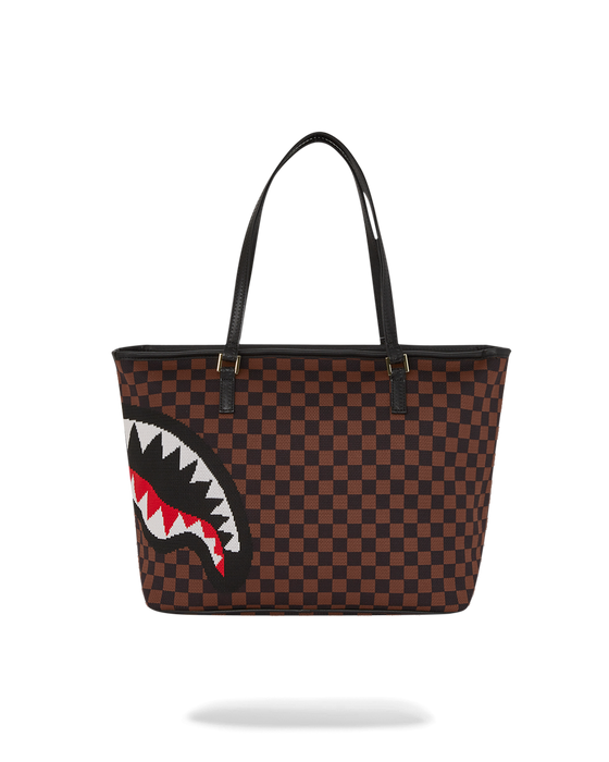 Sprayground KYOTOKNIT Sharks in Paris Tote - Brown / Red