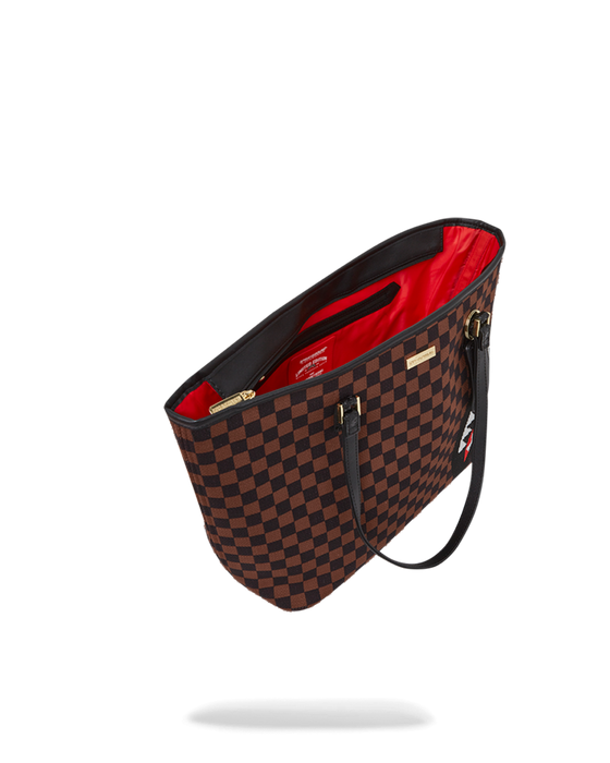 Sprayground KYOTOKNIT Sharks in Paris Tote - Brown / Red