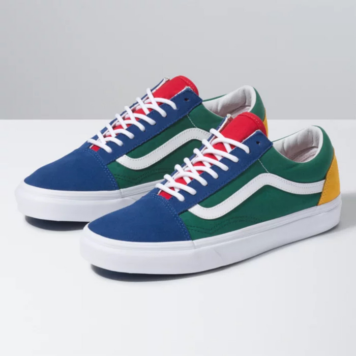 Vans Men's Yacht Club Old Skool Shoes - Blue / Green / Red / Yellow
