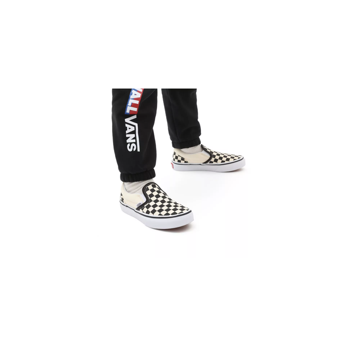 Checkerboard slip on vans black and white shop