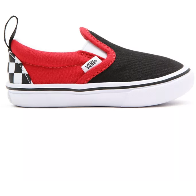 Vans red black checkered slip ons sales