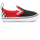 Vans Kids' Checkerboard Comfycush Slip On V Shoes - Black / Red