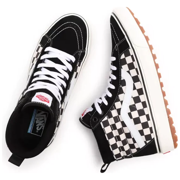 Vans Men s SK8 Hi Checkerboard MTE 1 Shoes Black White Just For Sports