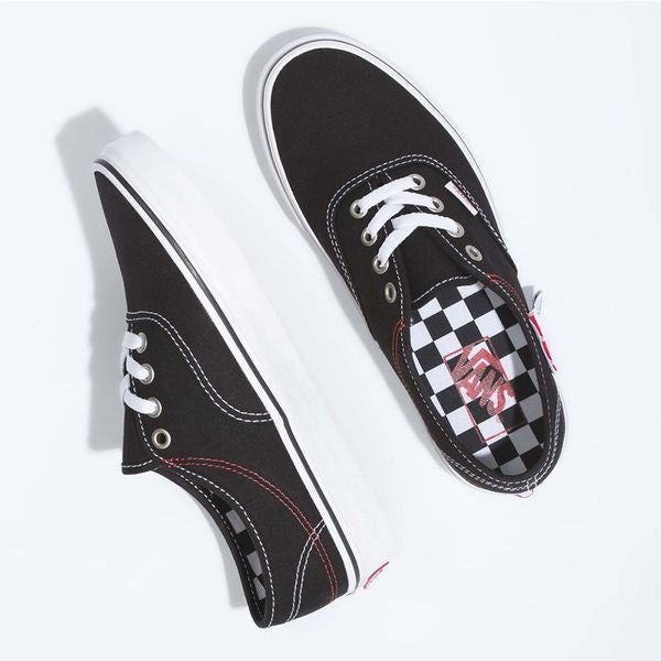 Vans Unisex Authentic DIY Shoes - Black / White / Red Just For Sports