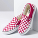 Vans Unisex Check Classic Slip On Shoes - Cerise / True White Just For Sports