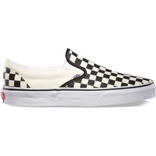 Vans Unisex Classic Slip On Checkerboard Shoes - Black / Beige / White Just For Sports