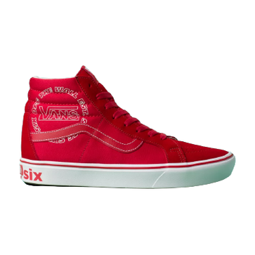Vans Unisex Distort Comfycush Sk8 Hi Reissue Shoes - Racing Red / True White Just For Sports