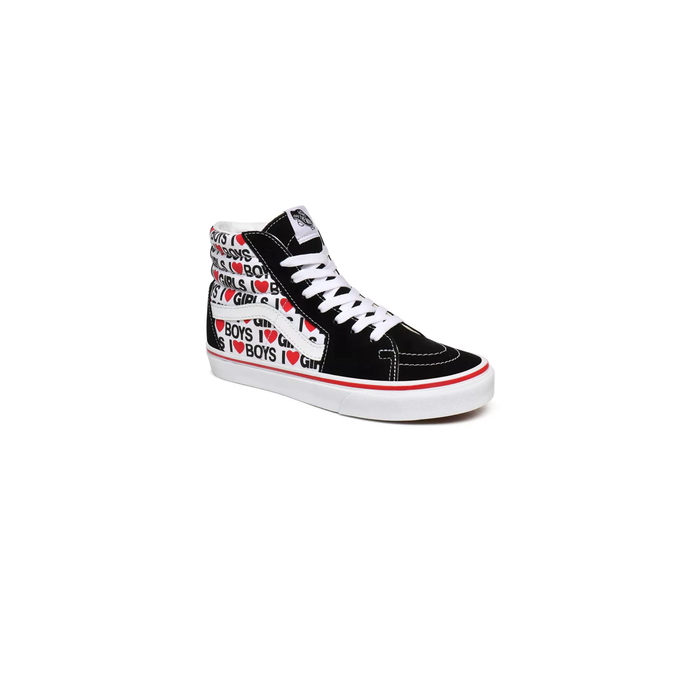 Vans Unisex I Heart SK8 Hi Shoes - Black / White / Red Just For Sports