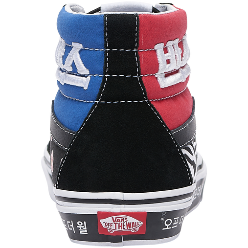 Vans Unisex Korean Typo SK8 Hi Shoes - Red / Blue / Black For Sports