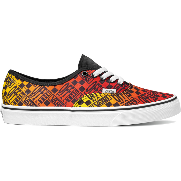 Vans Unisex Logo Flame Authentic Shoes Black Fire White Just For Sports