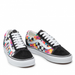 Vans Unisex Old Skool Plimsolls Checkerboard Shoes - Black / Floral Just For Sports