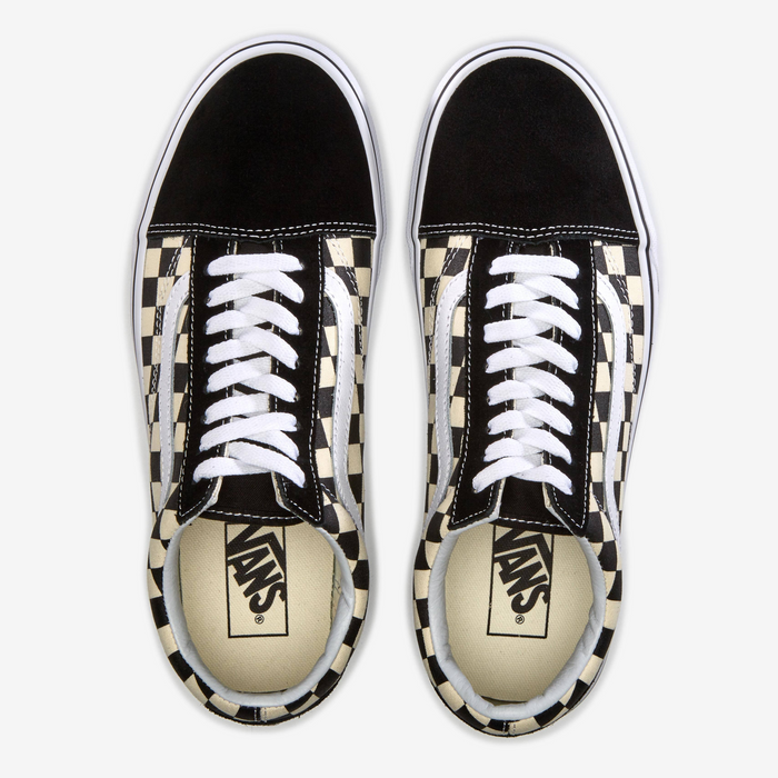 Vans Unisex Primary Check Old Skool Shoes Black White