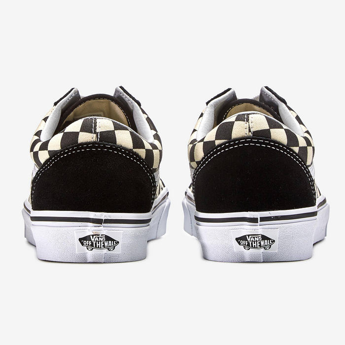 Vans Unisex Primary Check Old Skool Shoes - Black / White — Just