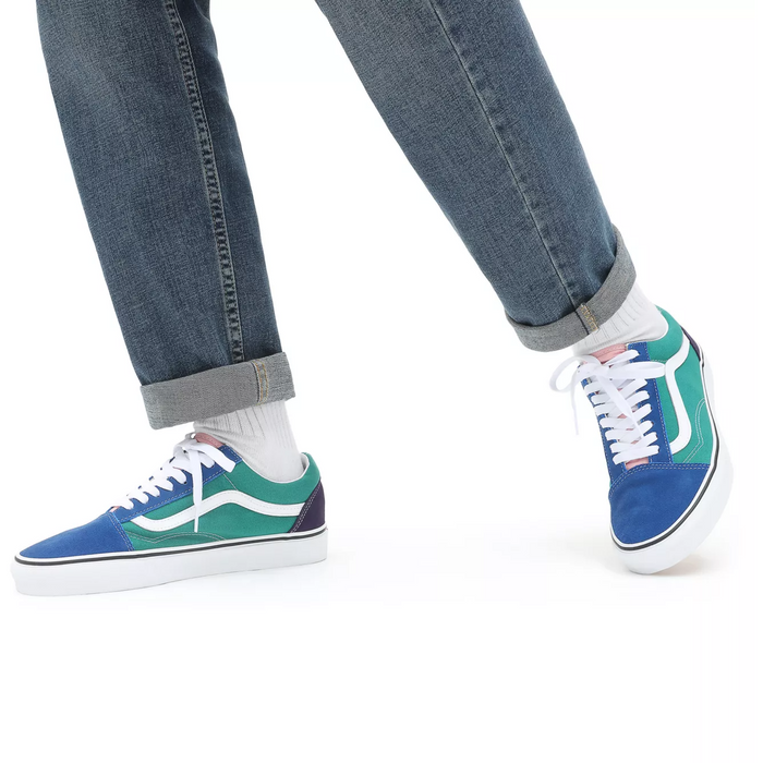 Vans Unisex Retro Court Old Skool Shoes Blue Green