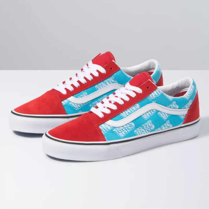 Blue red 2025 white vans