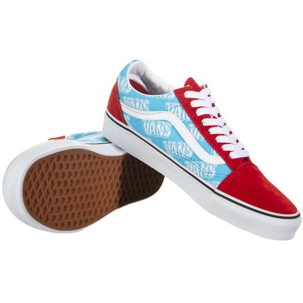 Vans Unisex Retro Mart Old Skool Shoes - Red / Blue / White Just For Sports