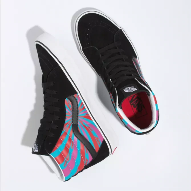 Vans sk8 hi blue top red