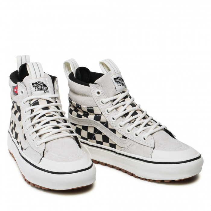 Vans Unisex Sk8 Hi MTE 2 Checkerboard Shoes - Marshmallow Vans Unisex Sk8 Hi MTE 2 Checkerboard Shoes - Marshmallow